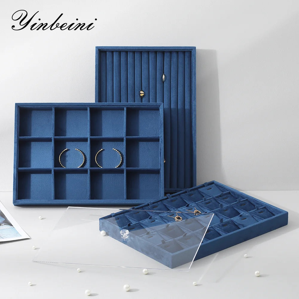 Plateau Bijoux Velours Empilable Tiroir Multi Coloris