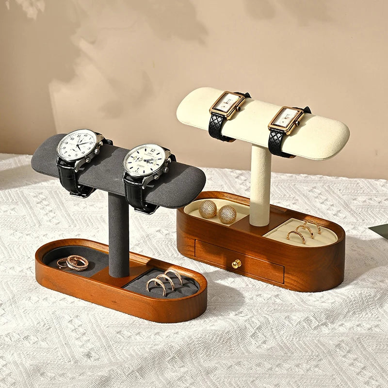 Présentoir Montre Bois Massif T-Bar Bracelet