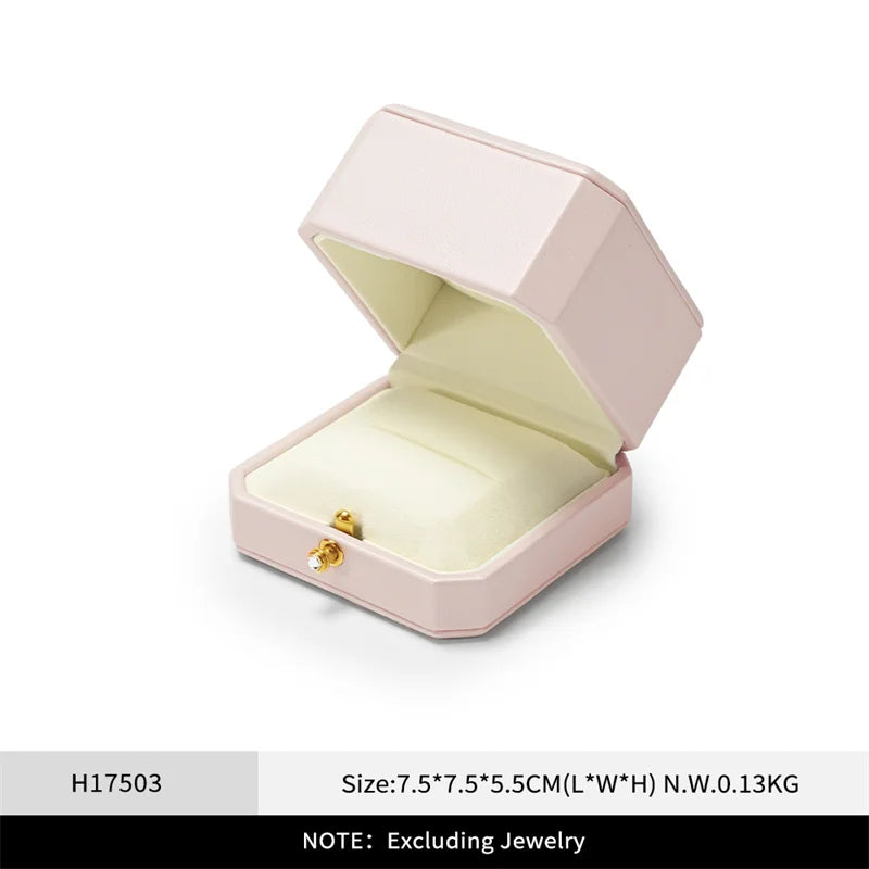 Boîte Bague Velours Simple Double Demande Mariage