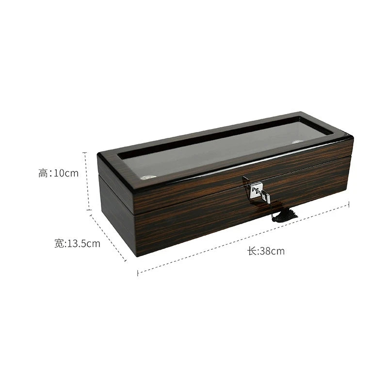 Boîte Montre Bois Laqué Noir Premium