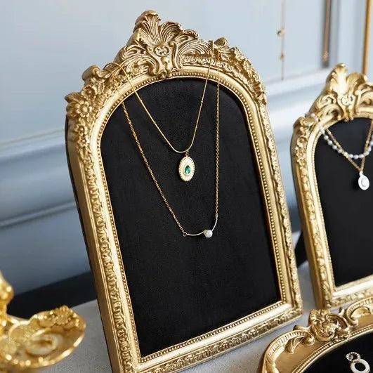 Présentoir Bijoux Velours Noir Cadre Vitrine
