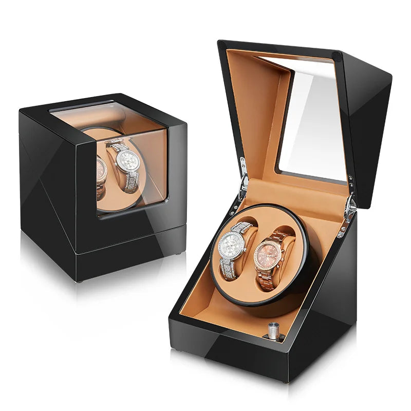Mallette Bijoux Cuir Remontoir Montre 4+6 Rotatif