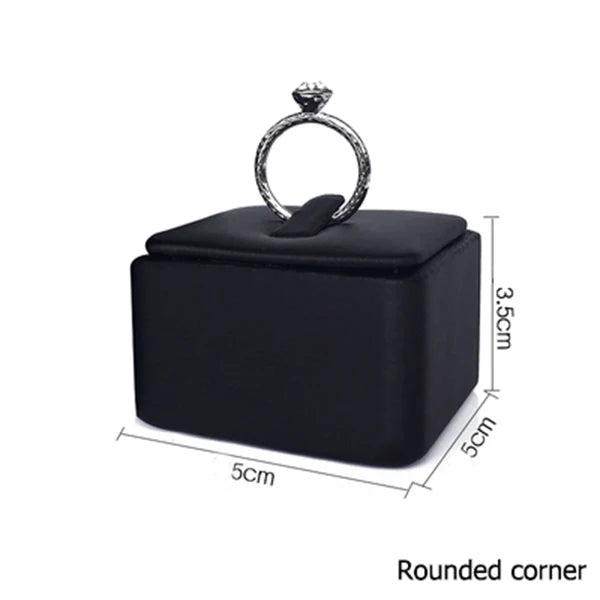 Présentoir Bague Cuir Simili Noir Comptoir