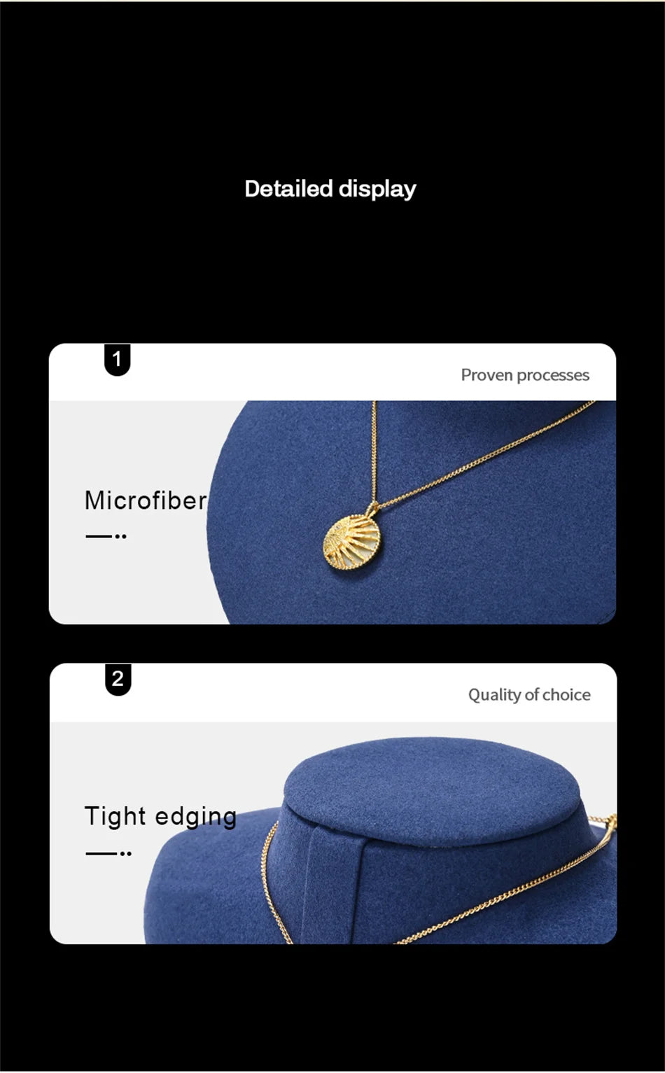 Présentoir Collier Buste Velours Plat 5 Coloris
