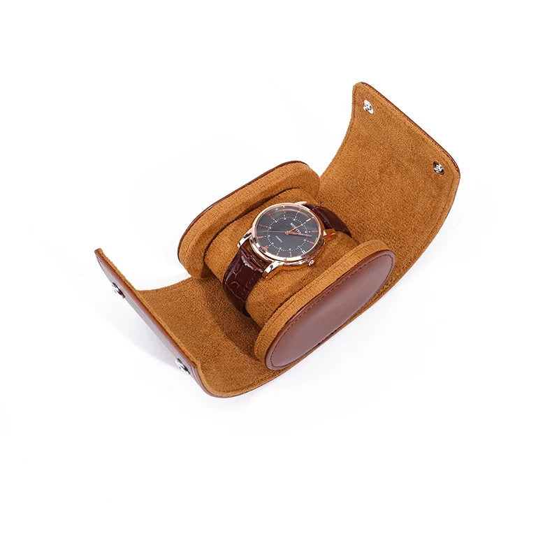 Étui Montre Cuir Rouleau Voyage Luxe