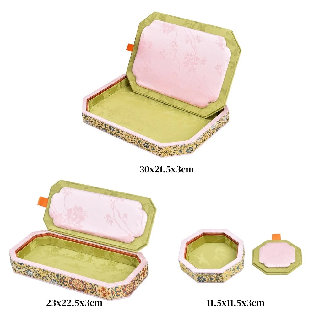 Boîte Bijoux Velours Jade Royale Anti-Poussière
