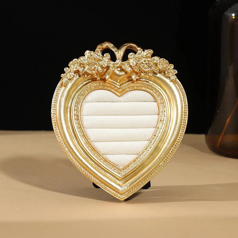 Plateau Bague Velours Cadre Photo Bagues