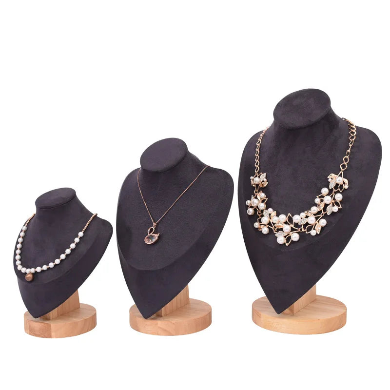 Buste Bijoux Velours Cuir Mannequin