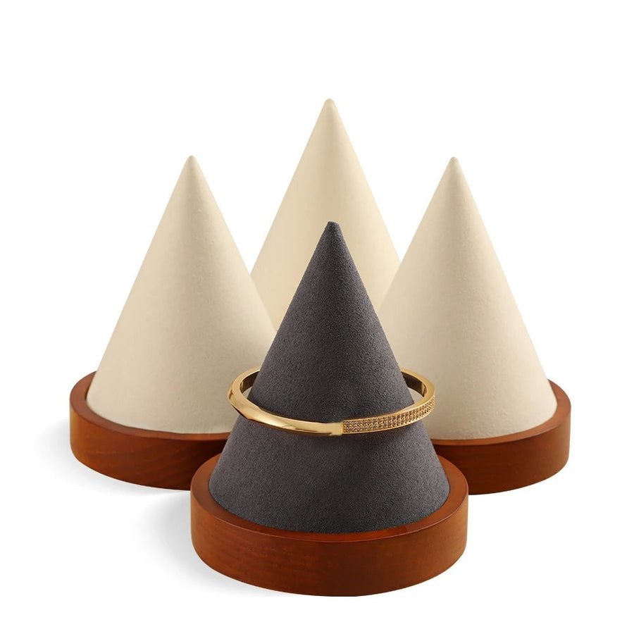 Présentoir Bijoux Bois Microfibre à la Pièce 8 Articles