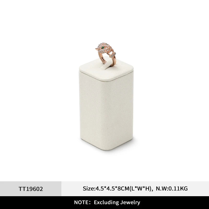 Présentoir Bijoux Velours Beige Bague Collier