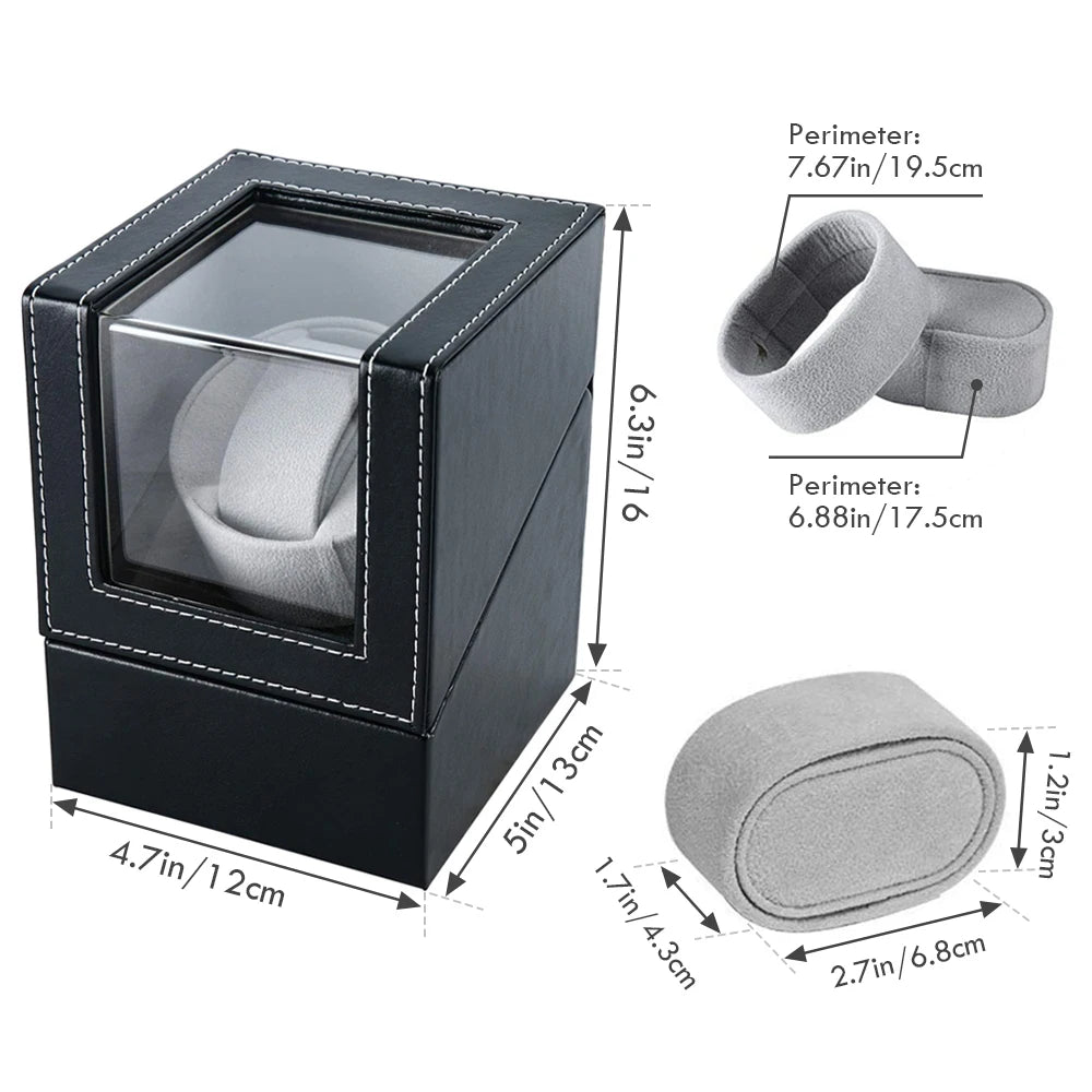 Coffre Fort Montre Cuir Remontoir Automatique Vitrine