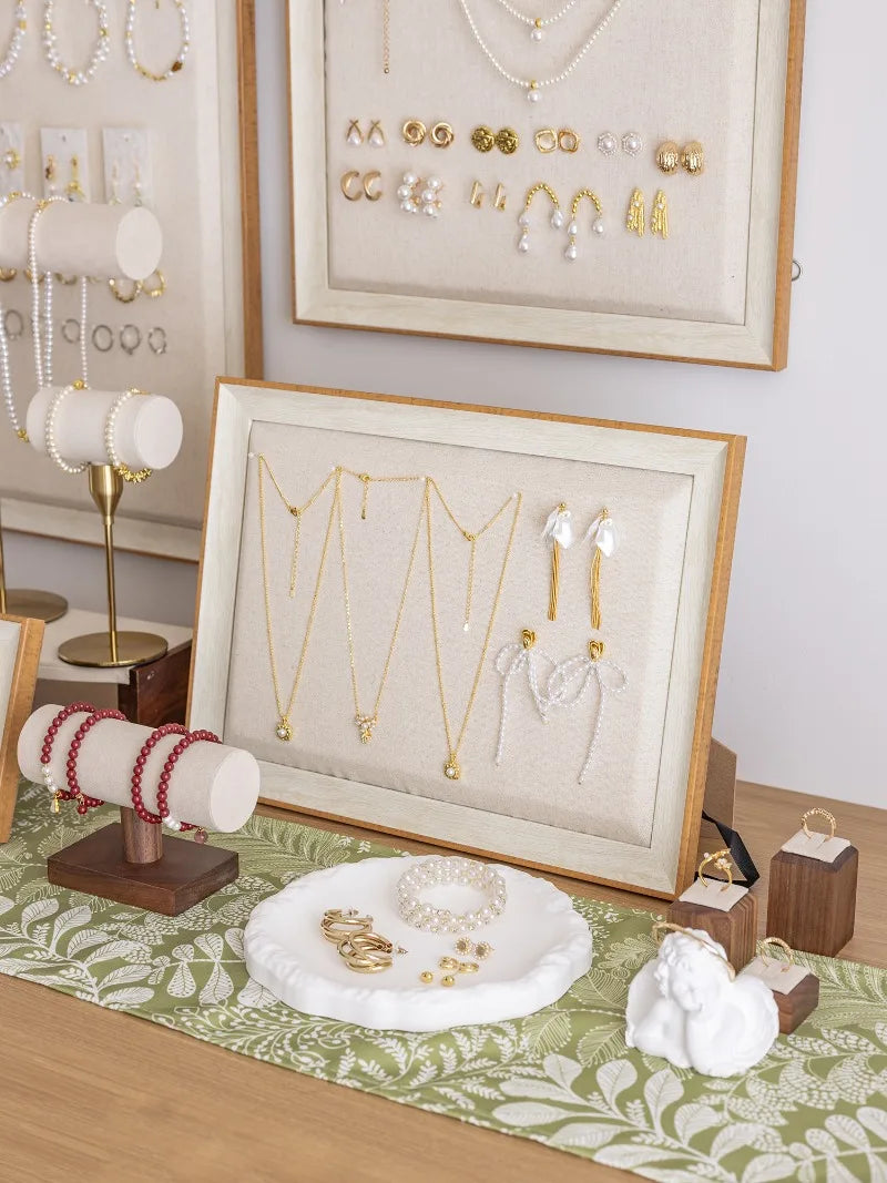 Présentoir Boucles Oreilles Collier Mural Bois