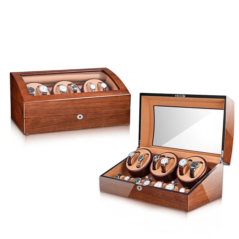 Mallette Bijoux Cuir Remontoir Montre 4+6 Rotatif