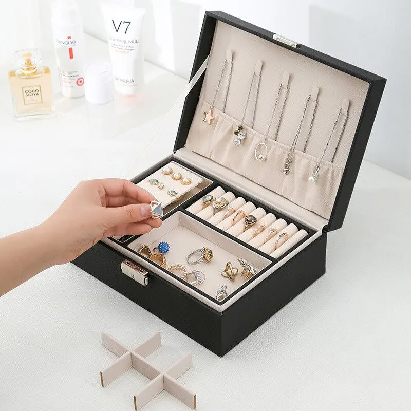 Boite a Bijoux Femme Velours Cuir Coffret Luxe