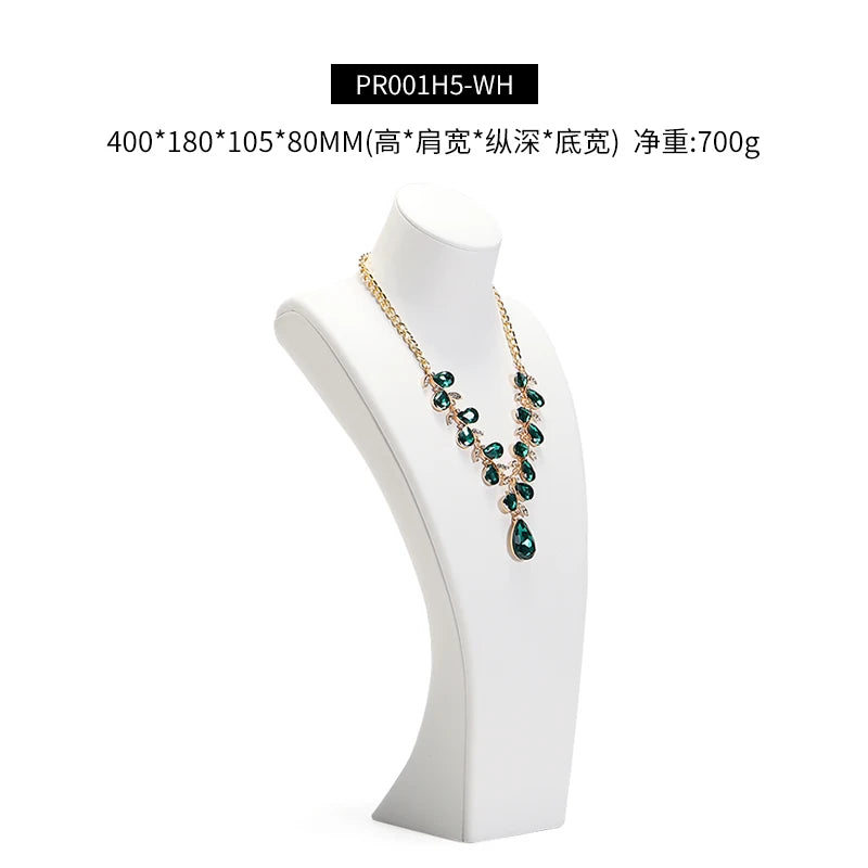 Présentoir Collier Simili Cuir Buste Rotatif