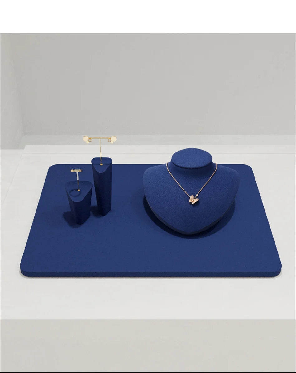Présentoir Collier Buste Velours Plat 5 Coloris