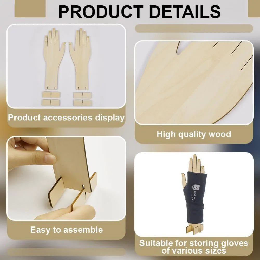 Présentoir Gants Bois Forme Main