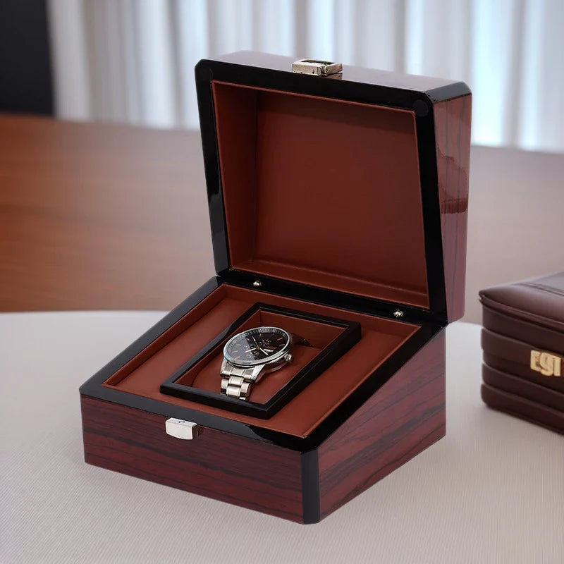 Coffret Présentation Bois Laqué Piano Noir Luxe