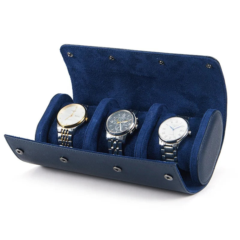 Étui Montre Cuir 3 Places Voyage Élégant