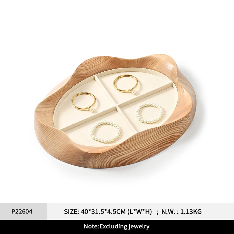Plateau Bijoux Bois Pétale Visualisation Multifonction