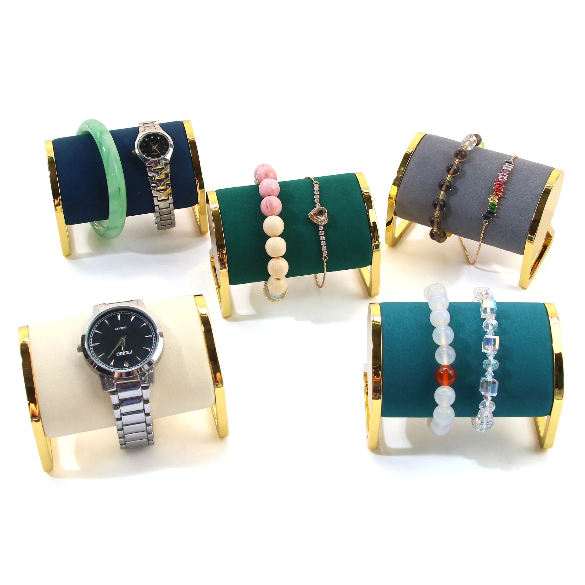 Présentoir Bracelet Velours Métal Montre