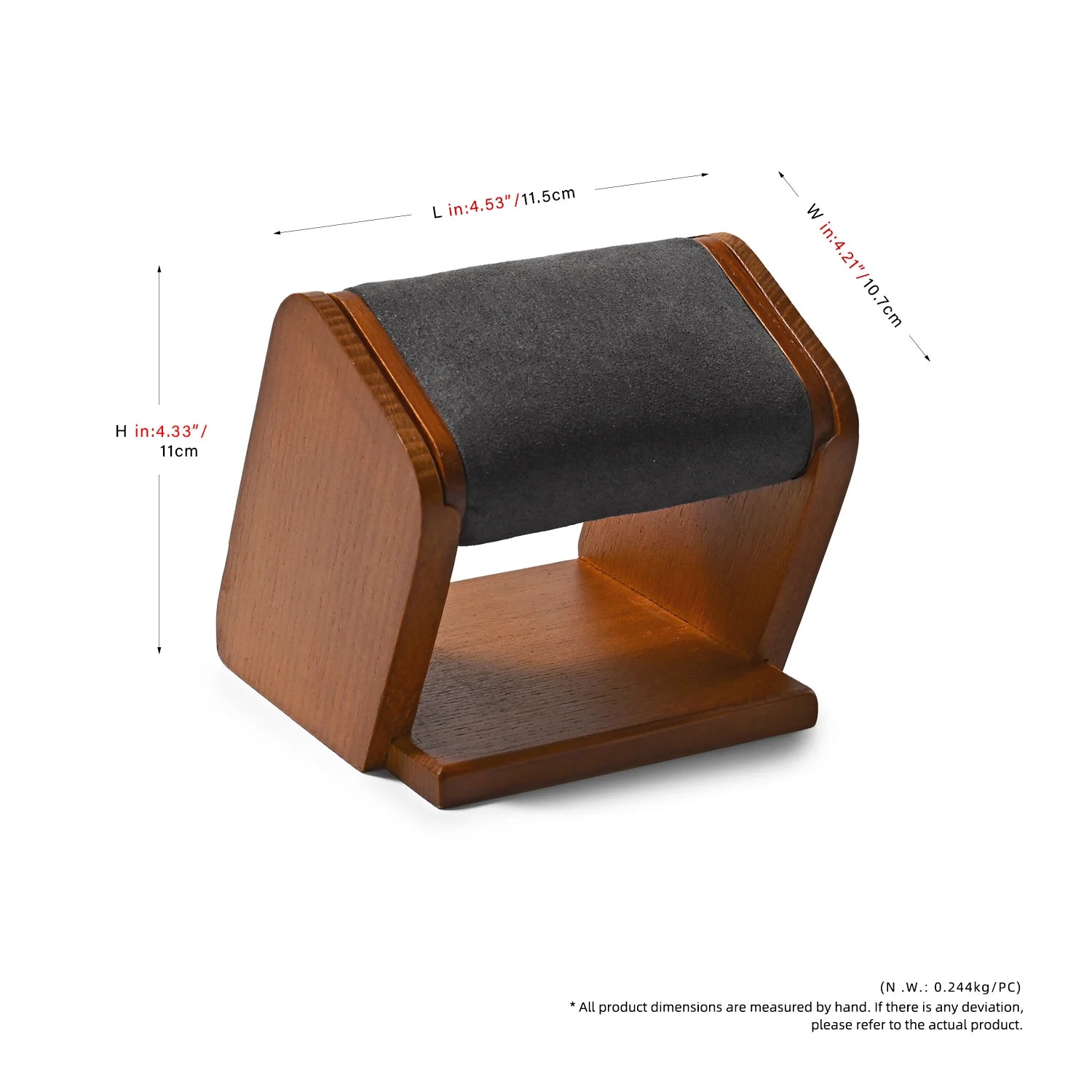 Présentoir Montre Bois Massif Velours Cuir