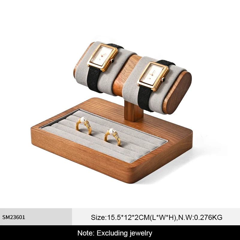 Présentoir Montre Bois Massif Bagues Bijoux