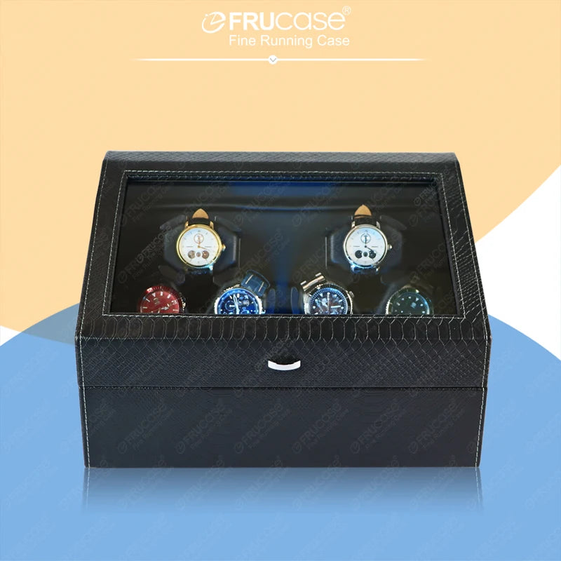 Coffre Fort Montre Cuir Rotatif 6+6 Premium
