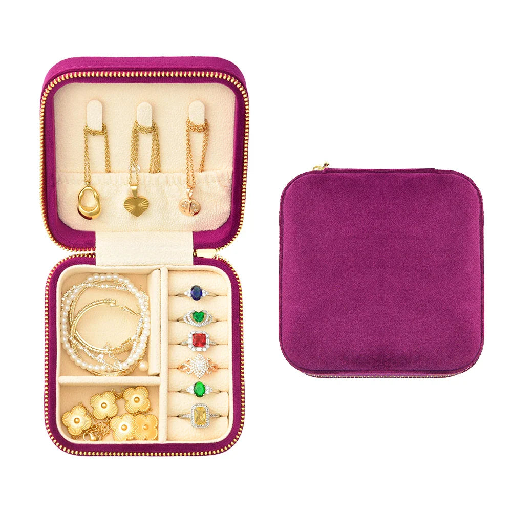 Boîte à Bijoux Velours Mini Voyage Vintage