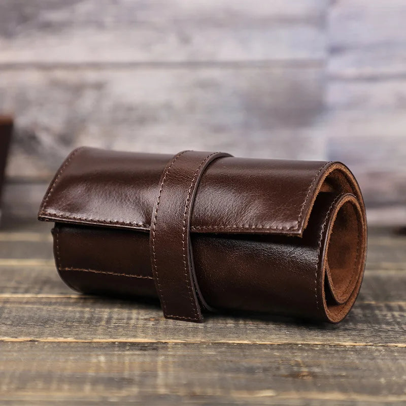 Etui Montre Cuir Enroulable 6 Places Voyage