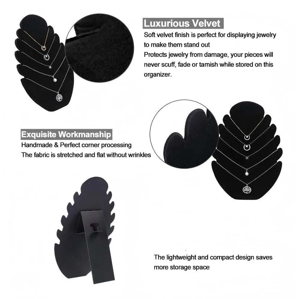 Présentoir Collier Métal Feuille Noir