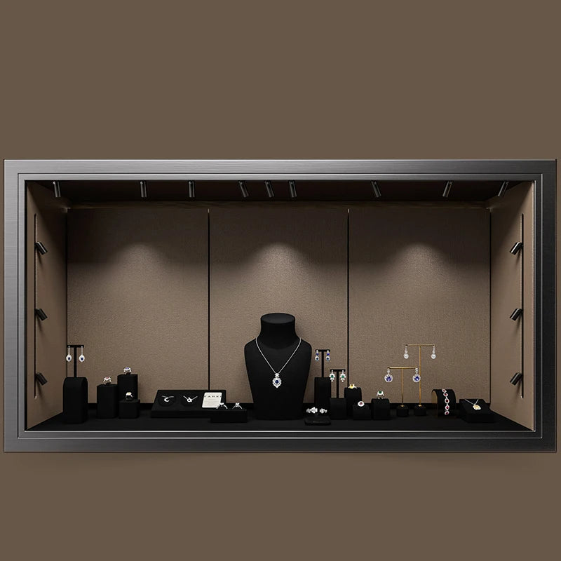 Présentoir Bijoux Velours Noir Modulable Compact