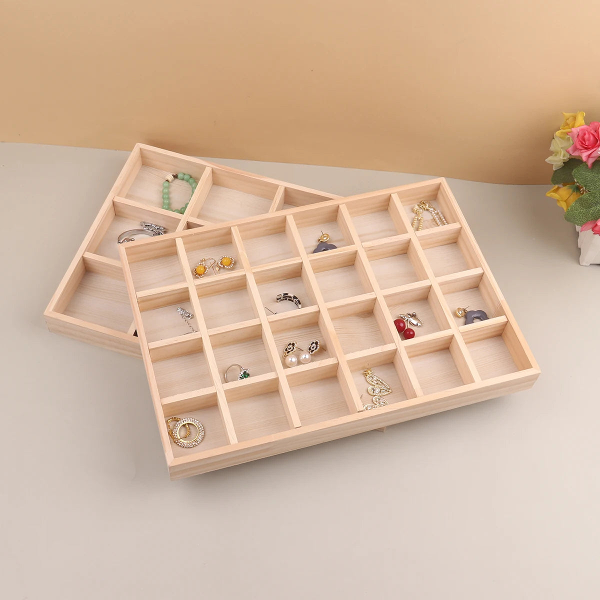 Boite Bijoux Bois Compartiments Empilable