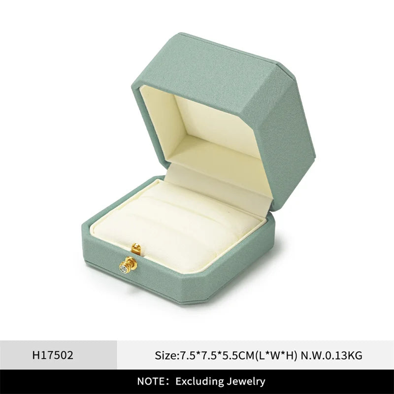Boîte Bague Velours Simple Double Demande Mariage