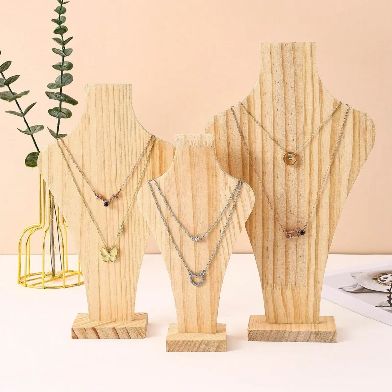 Présentoir Collier Bois Massif Vertical Détachable