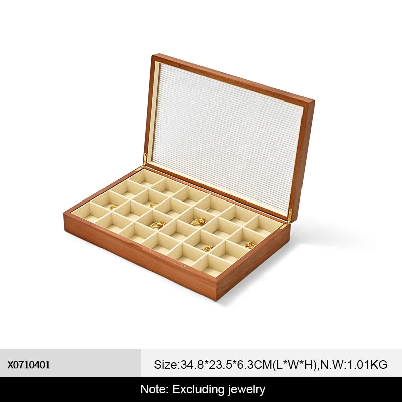 Boîte Bijoux Bois Massif Multifonctionnelle