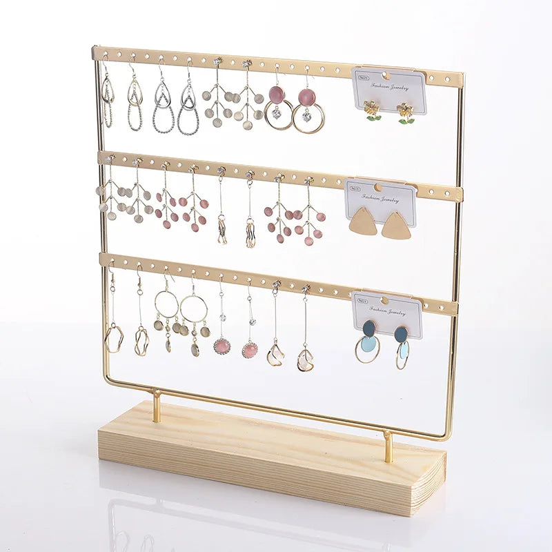 Porte Boucles d'Oreilles Bois Organisateur