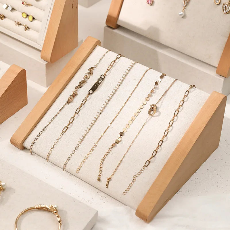 Présentoir Collier Bracelet Bois Lin Comptoir