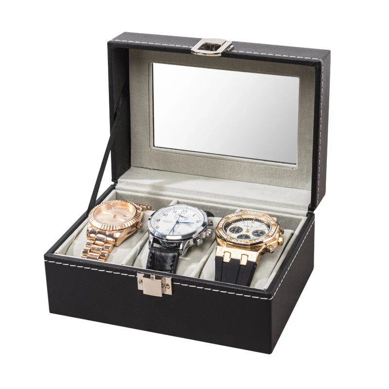 Boîte Voyage Montre Cuir 3 Places