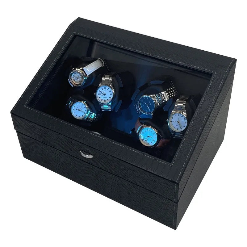 Coffre Fort Montre Bois 6 Remontoirs Rotatif