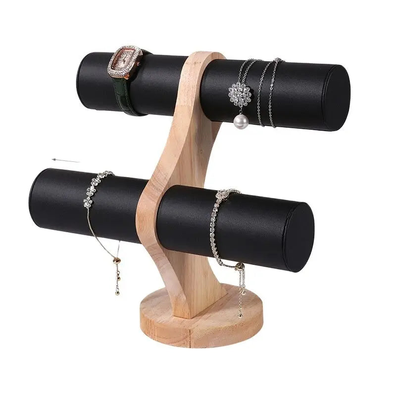 Présentoir Bois Double Couche Bracelet Montre