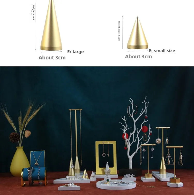 Présentoir Bijoux Métal Doré Élégant