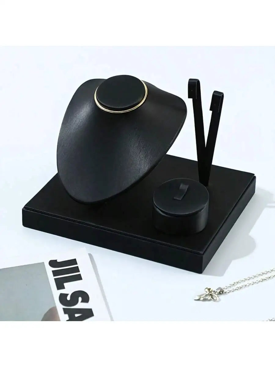 Ensemble Présentoir Cuir Multi-Bijoux Collier Bague