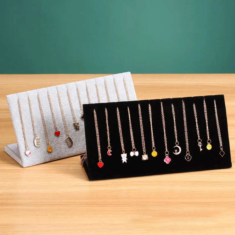 Présentoir Collier Velours Chevalet Incliné
