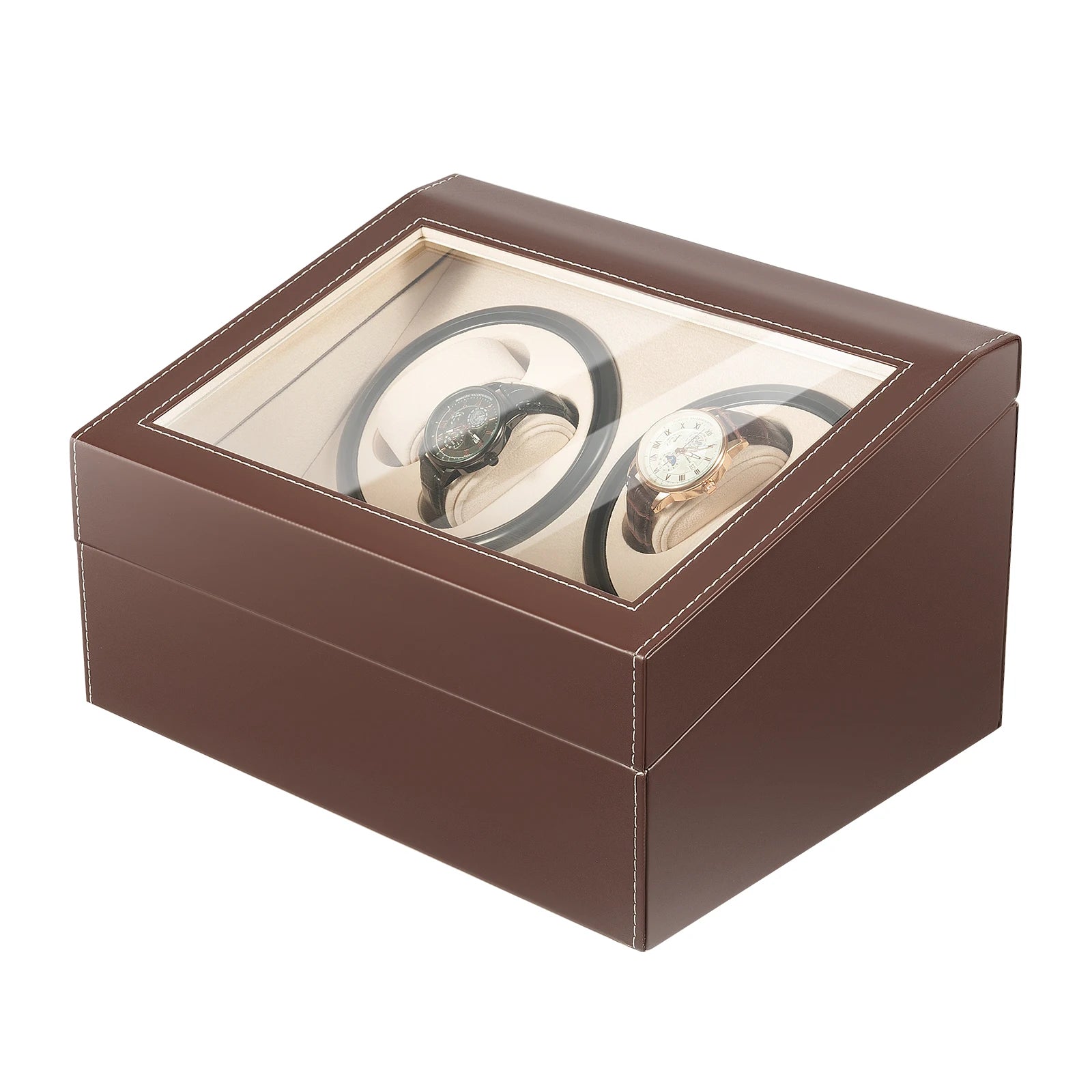 Coffre Fort Montre Cuir 10 Remontoirs Rotatif