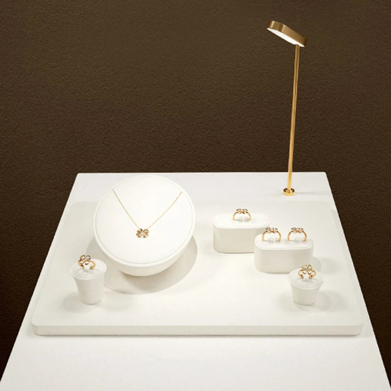 Présentoir Bijoux Velours Beige Boutique