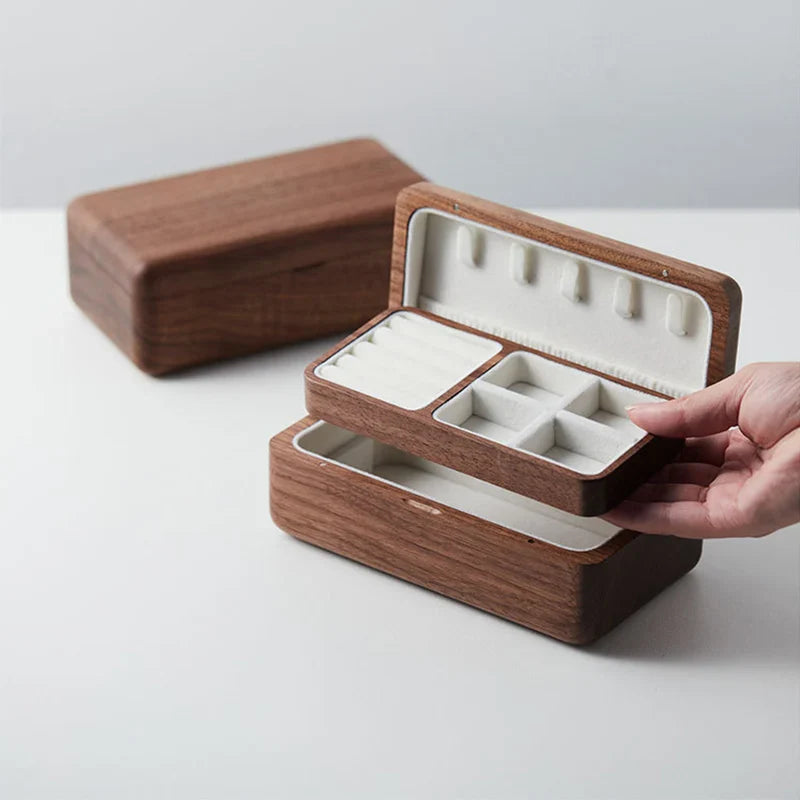 Boîte Bijoux Bois Massif Compacte Tiroir
