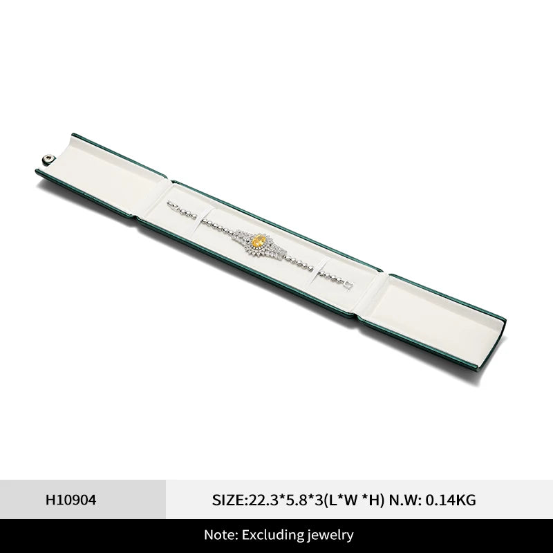 Boîte Bijoux Cuir Vert Mariage Premium