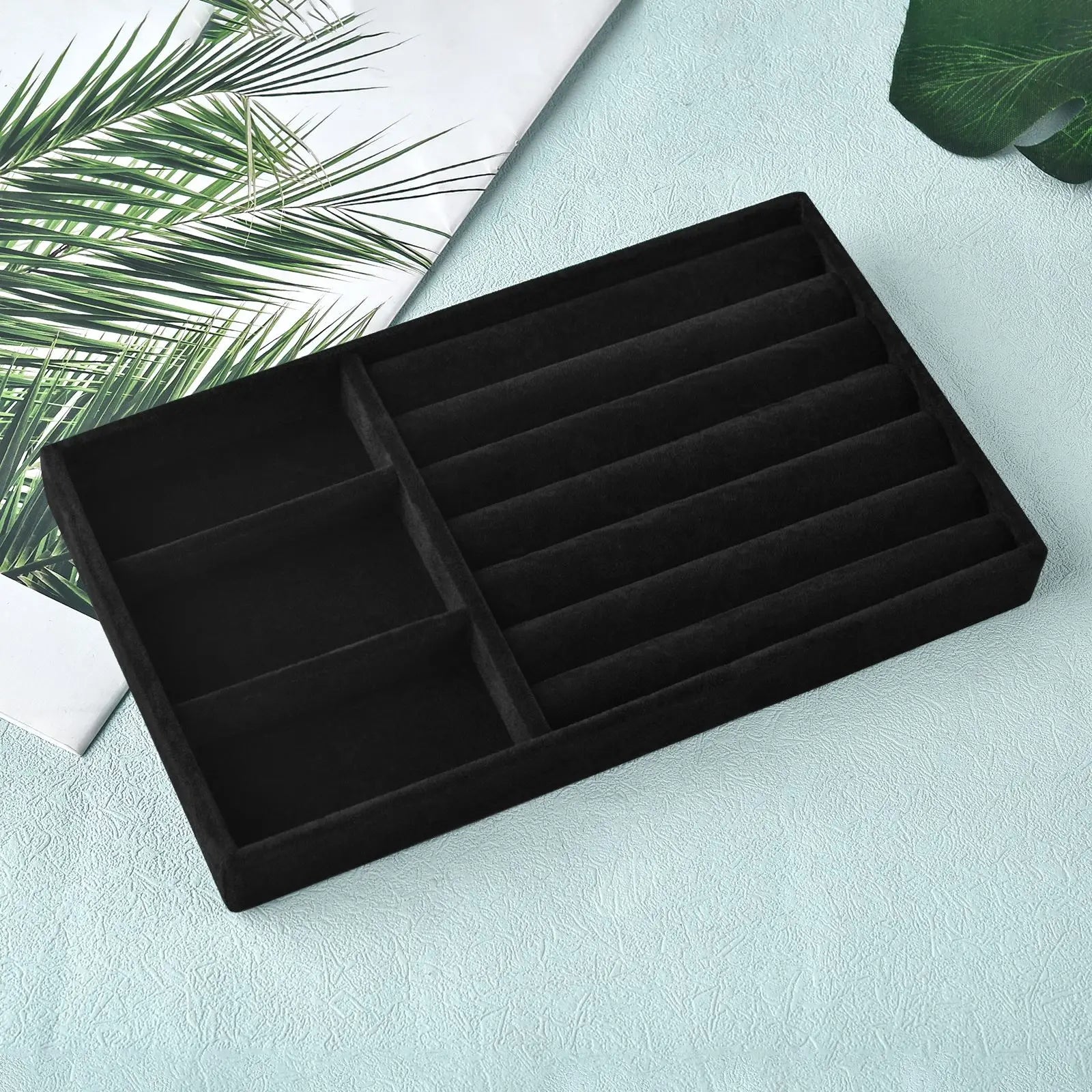 Plateau Bijoux Velours Flanelle Tiroir Rangement