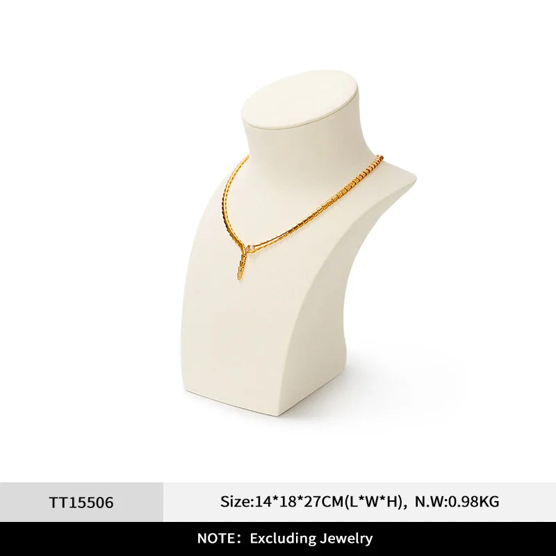 Présentoir Bijoux Daim Beige Vitrine Multifonction